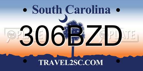 306BZD South Carolina License Plate