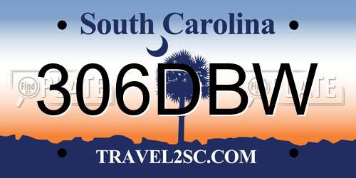 306DBW South Carolina License Plate