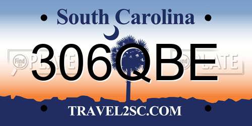 306QBE South Carolina License Plate