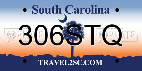 306STQ South Carolina License Plate