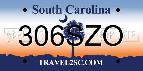 306SZO South Carolina License Plate
