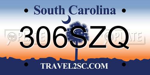 306SZQ South Carolina License Plate