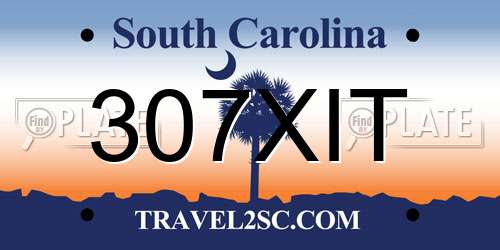 307XIT South Carolina License Plate