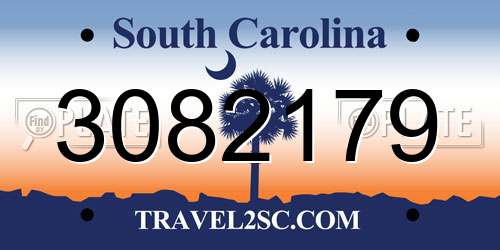 3082179 South Carolina License Plate