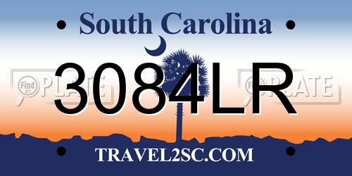 3084LR South Carolina License Plate