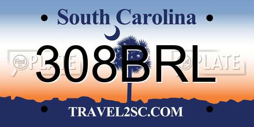 308BRL South Carolina License Plate