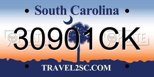 30901CK South Carolina License Plate