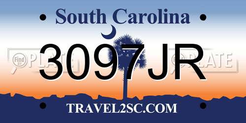 3097JR South Carolina License Plate