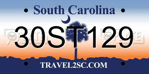 30ST129 South Carolina License Plate