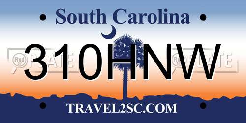 310HNW South Carolina License Plate