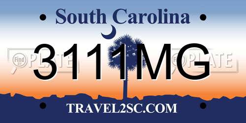 3111MG South Carolina License Plate