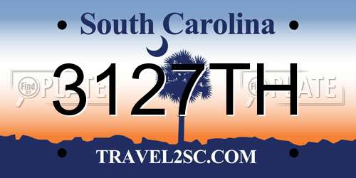 3127TH South Carolina License Plate