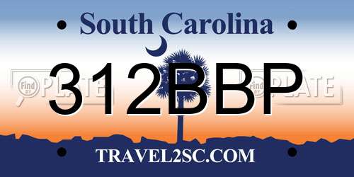 312BBP South Carolina License Plate