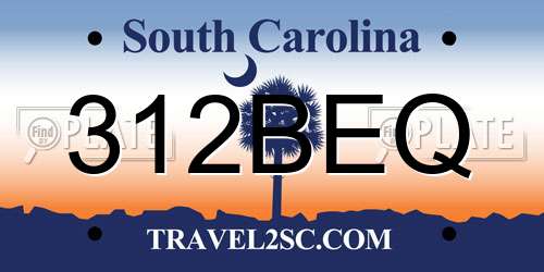 312BEQ South Carolina License Plate