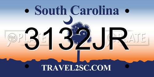 3132JR South Carolina License Plate
