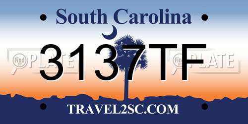 3137TF South Carolina License Plate