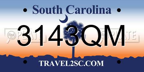 3143QM South Carolina License Plate