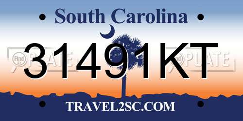31491KT South Carolina License Plate