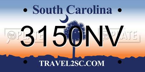 3150NV South Carolina License Plate