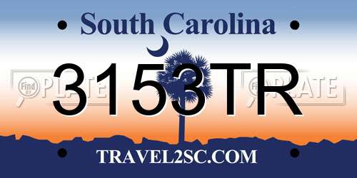 3153TR South Carolina License Plate