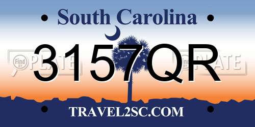 3157QR South Carolina License Plate