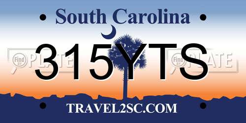 315YTS South Carolina License Plate
