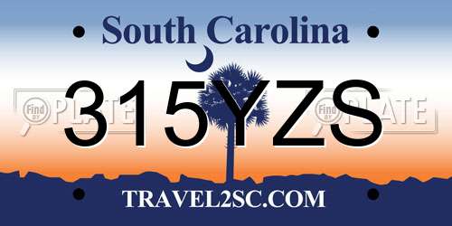 315YZS South Carolina License Plate