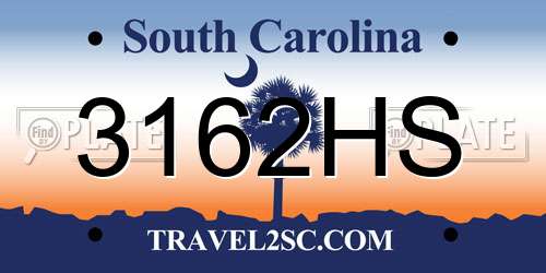 3162HS South Carolina License Plate