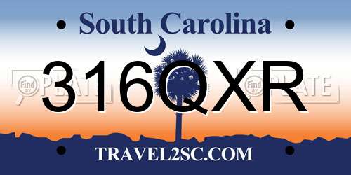 316QXR South Carolina License Plate