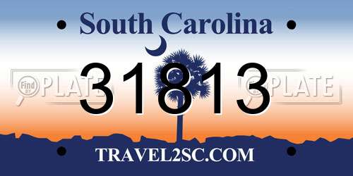 31813 South Carolina License Plate