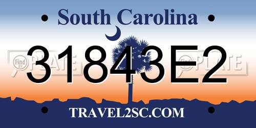 31843E2 South Carolina License Plate