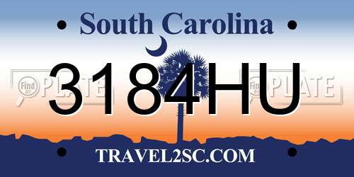 3184HU South Carolina License Plate