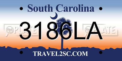 3186LA South Carolina License Plate
