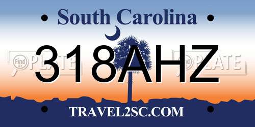 318AHZ South Carolina License Plate