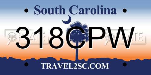 318CPW South Carolina License Plate
