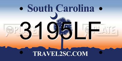 3195LF South Carolina License Plate