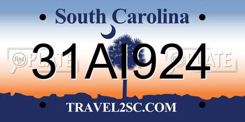 31AI924 South Carolina License Plate