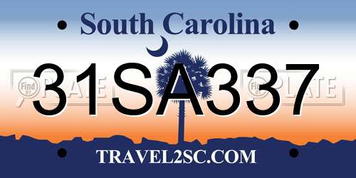 31SA337 South Carolina License Plate