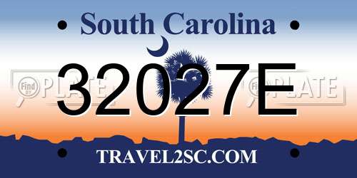 32027E South Carolina License Plate