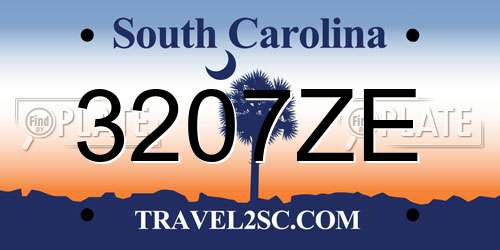 3207ZE South Carolina License Plate