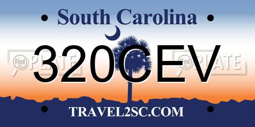 320CEV South Carolina License Plate