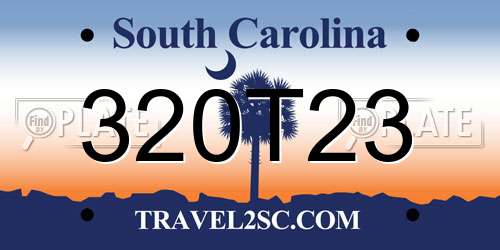 320T23 South Carolina License Plate