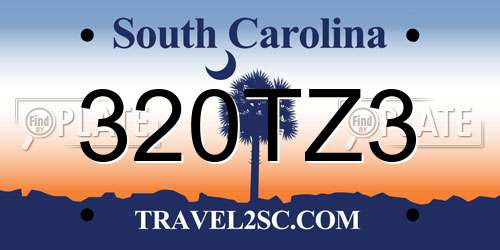 320TZ3 South Carolina License Plate