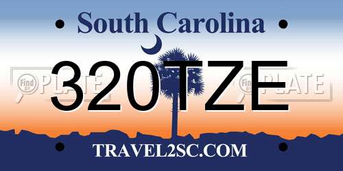 320TZE South Carolina License Plate