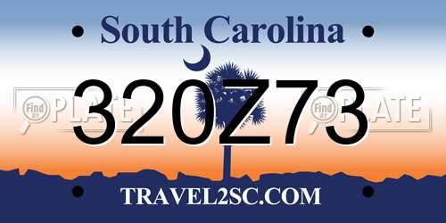 320Z73 South Carolina License Plate