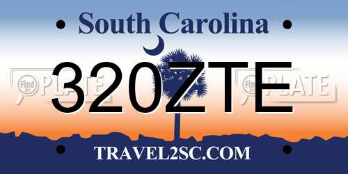 320ZTE South Carolina License Plate