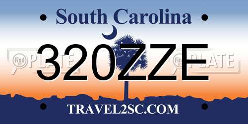 320ZZE South Carolina License Plate