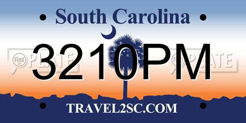 3210PM South Carolina License Plate