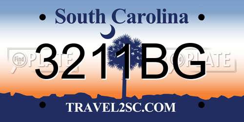 3211BG South Carolina License Plate