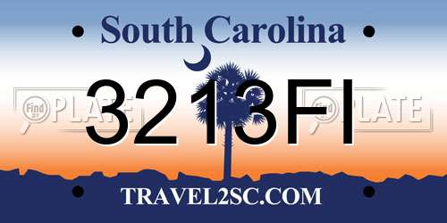 3213FI South Carolina License Plate